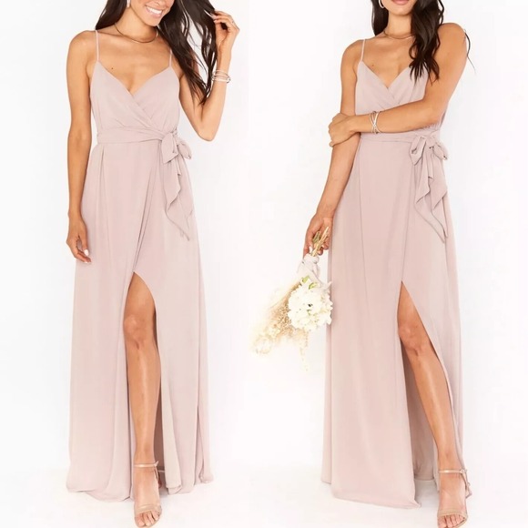 Show Me Your MuMu Dresses & Skirts - NWT Show Me Your Mumu Liz Strappy Wrap Maxi Dress in Dusty Blush Crisp Pink $148